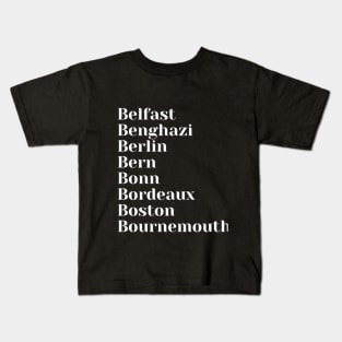 Famous Cities starting with B Mug, Mask, Pin Kids T-Shirt